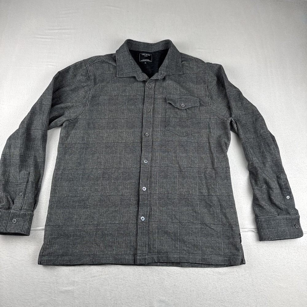 Todd Snyder Mens Gray Black Plaid Button Down Shirt fits Large Casual Preppy